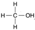 Structural formula for methyl alcohol