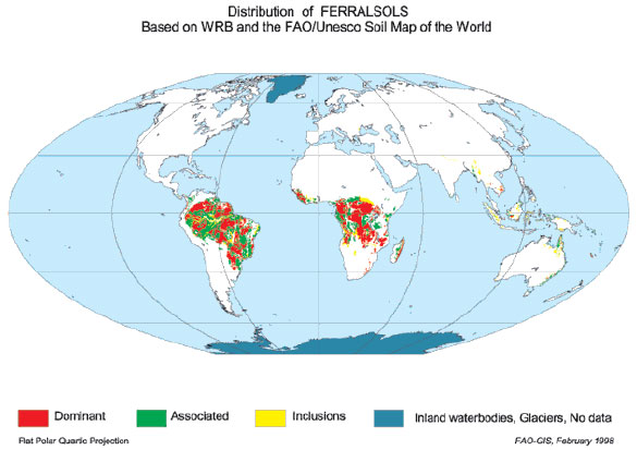 Oxisols distribution in the world. (From FAO/UNESCO